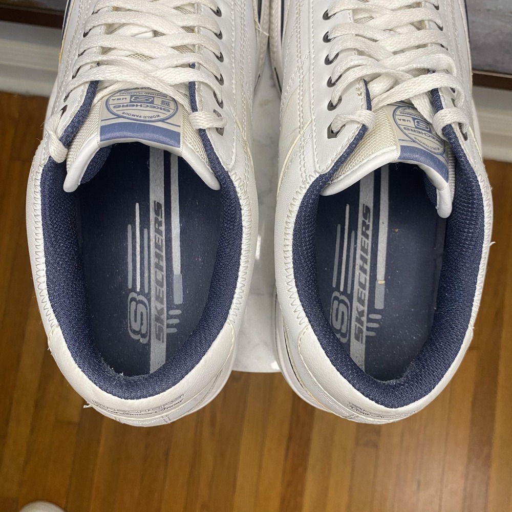 Skechers Shoes Mens Size 9.5 White Leather Lace Up Casual Sneakers SN 51137 - Picture 8 of 11